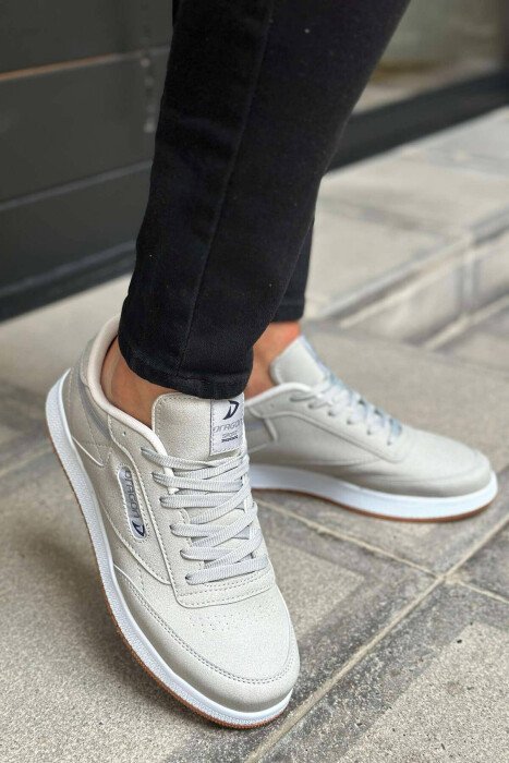 LACING PLATFORM MEN SNEAKERS LIGHT GREY/GZ - KLAUDIO FASHION