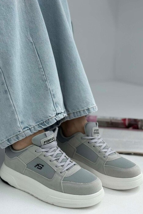 LACING PLATFORM ONE COLOR WOMEN SNEAKERS LIGHT GREY/GZ - 1