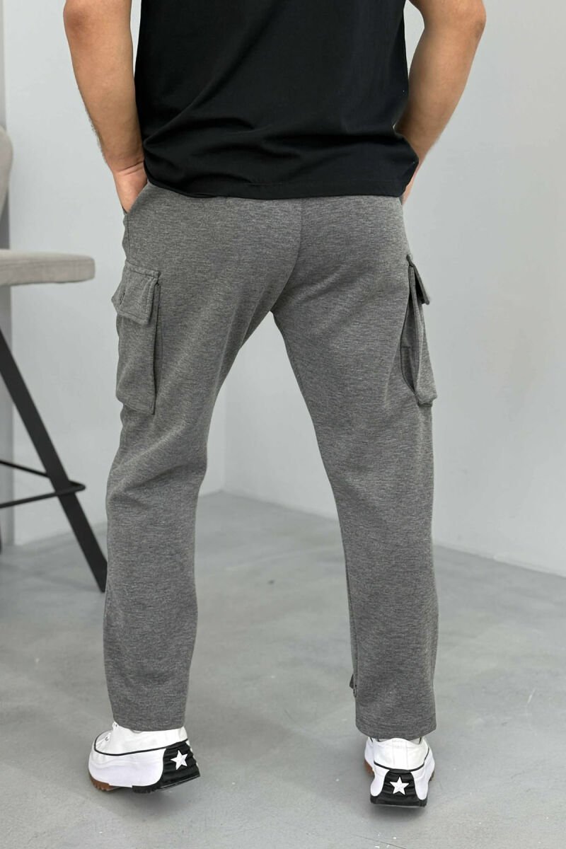LACING POCKETS DETAIL MEN PANTS GREY/GRI - 3