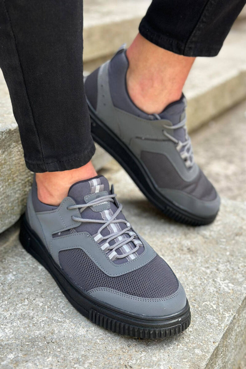 LACING SIMPLE MAN SHOES DARK GREY/GEE - 3