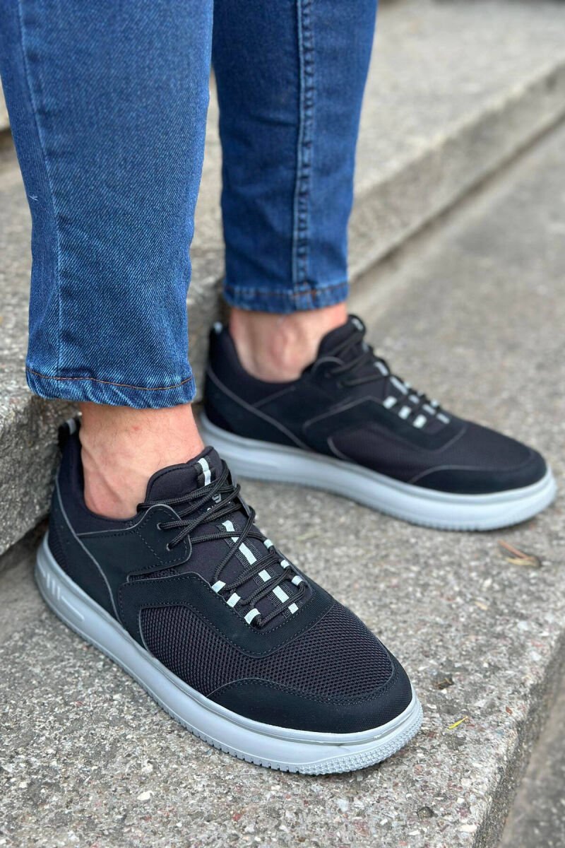 LACING SIMPLE MAN SNEAKERS BLACK-GREY/ZEGR - 1