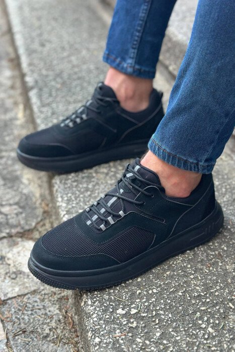 LACING SIMPLE MAN SNEAKERS BLACK/ E ZEZE - KLAUDIO FASHION
