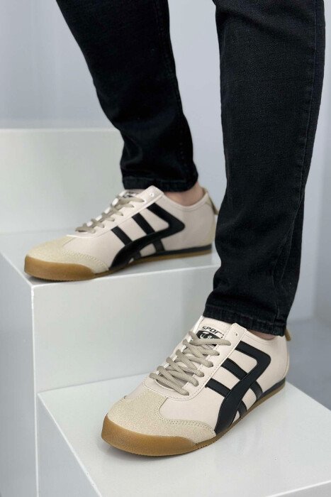 LACING SIMPLE MEN SNEAKERS BEIGE/BEZHE - 4