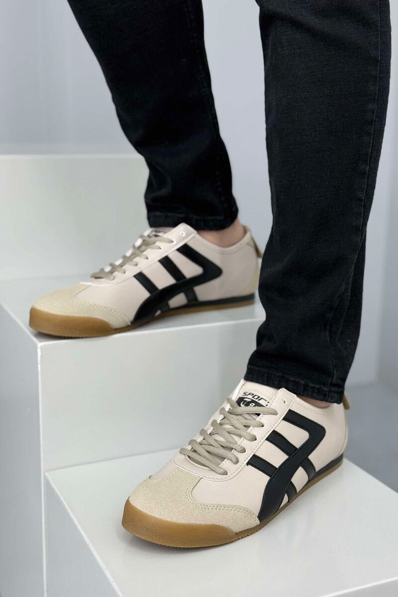 LACING SIMPLE MEN SNEAKERS BEIGE/BEZHE - 4