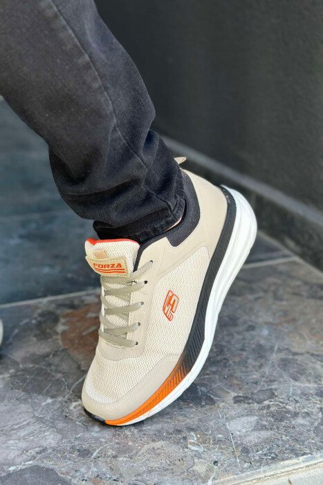LACING SIMPLE MEN SNEAKERS BEIGE+ORANGE/BZHPO - 2