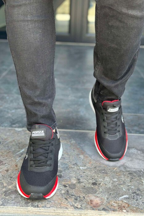 LACING SIMPLE MEN SNEAKERS BLACK-RED/ZEKU - 2