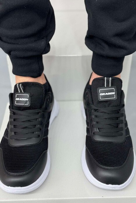 LACING SIMPLE MEN SNEAKERS BLACK-WHITE/ZEBA - 4