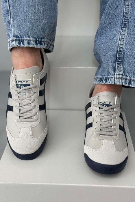 LACING SIMPLE MEN SNEAKERS GREY-BLUE/ GRBL - 4