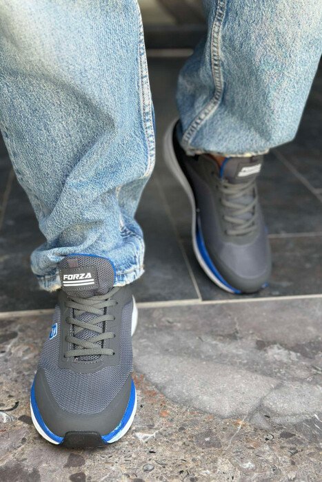 LACING SIMPLE MEN SNEAKERS GREY-BLUE/ GRBL - 3
