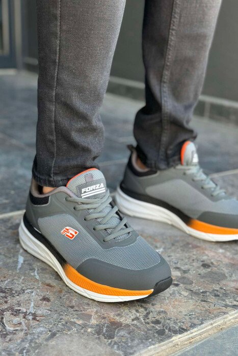 LACING SIMPLE MEN SNEAKERS GREY/ORANGE/GRPO - 1