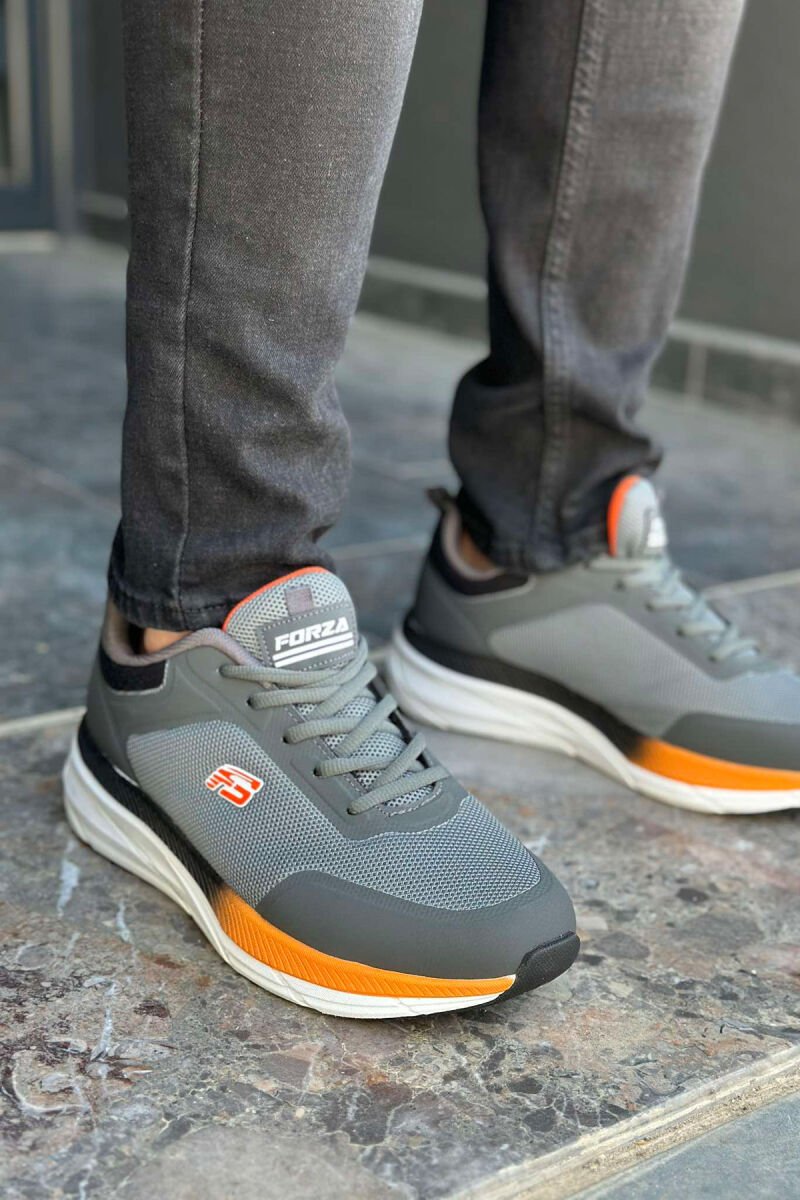 LACING SIMPLE MEN SNEAKERS GREY/ORANGE/GRPO - 1