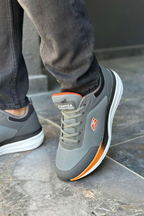 LACING SIMPLE MEN SNEAKERS GREY/ORANGE/GRPO - 2