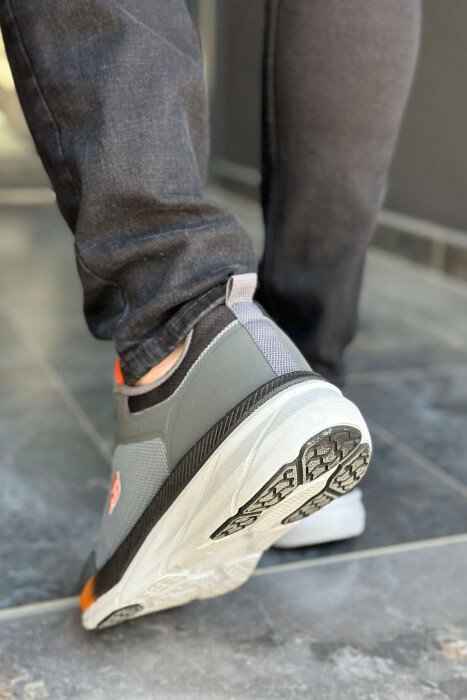 LACING SIMPLE MEN SNEAKERS GREY/ORANGE/GRPO - 3