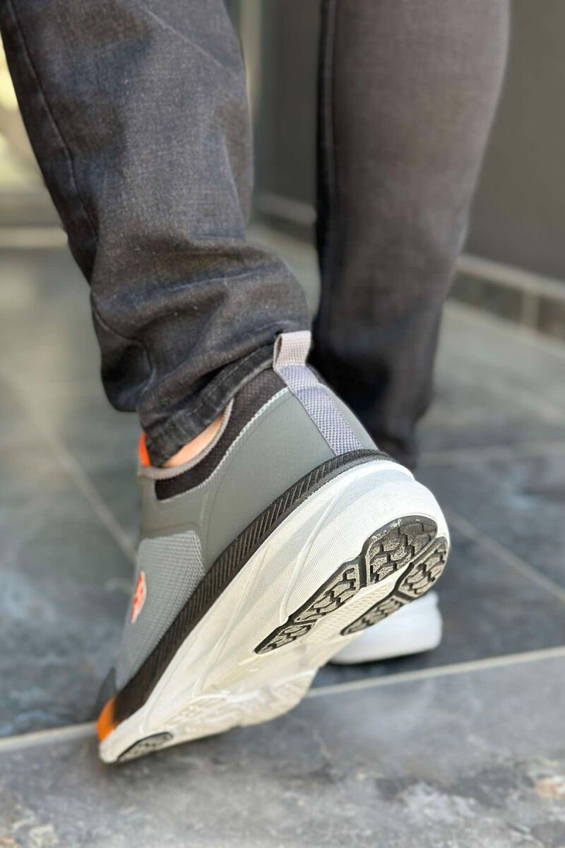 LACING SIMPLE MEN SNEAKERS GREY/ORANGE/GRPO - 3