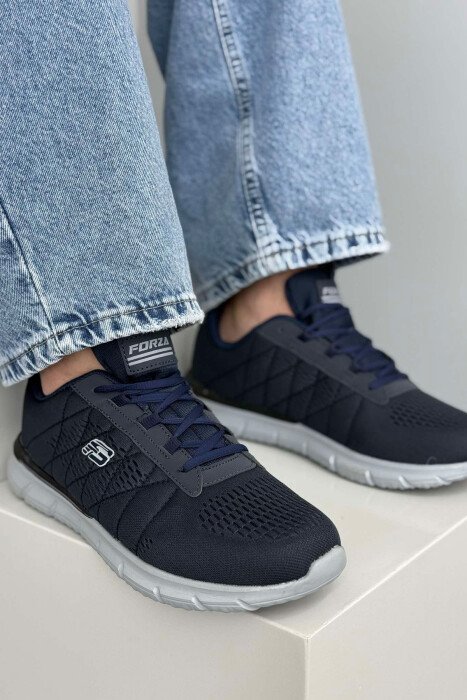 LACING SIMPLE PLATFORM MEN SNEAKERS BLUE/BLU - KLAUDIO FASHION