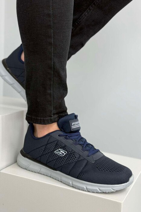 LACING SIMPLE PLATFORM MEN SNEAKERS BLUE/BLU - 4
