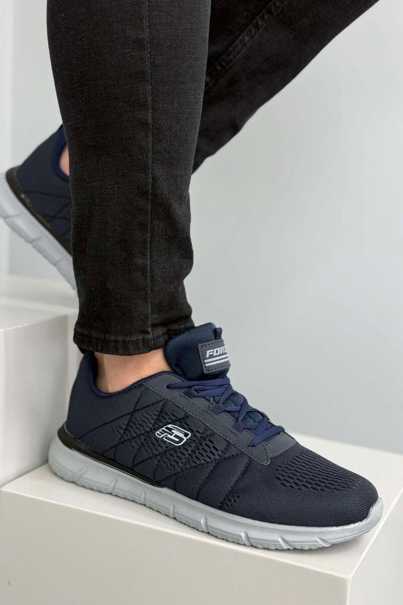 LACING SIMPLE PLATFORM MEN SNEAKERS BLUE/BLU - 4