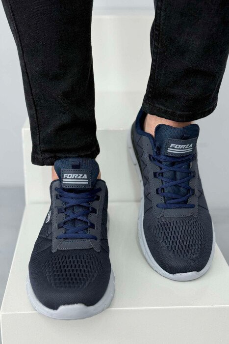 LACING SIMPLE PLATFORM MEN SNEAKERS BLUE/BLU - 6