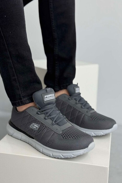 LACING SIMPLE PLATFORM MEN SNEAKERS DARK GREY/GEE - 1