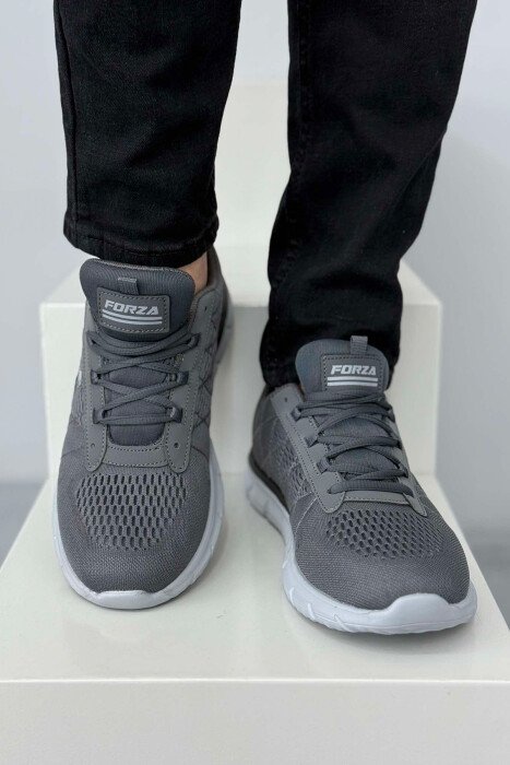 LACING SIMPLE PLATFORM MEN SNEAKERS DARK GREY/GEE - 4