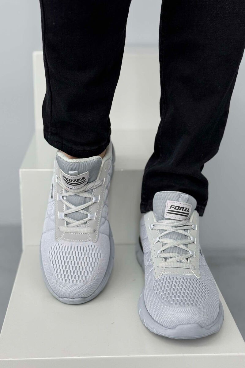 LACING SIMPLE PLATFORM MEN SNEAKERS LIGHT GREY/GZ - 3