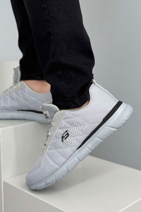 LACING SIMPLE PLATFORM MEN SNEAKERS LIGHT GREY/GZ - 4