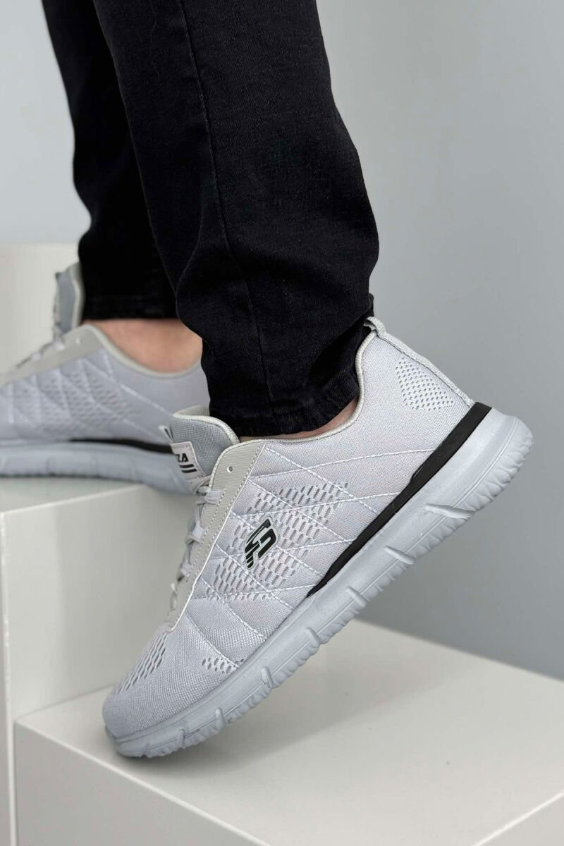 LACING SIMPLE PLATFORM MEN SNEAKERS LIGHT GREY/GZ - 4