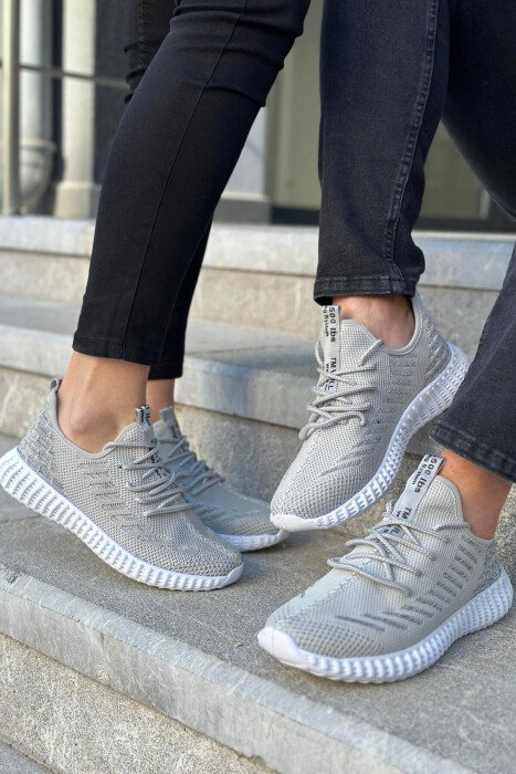 LACING SIMPLE WOMAN SNEAKERS LIGHT GREY/GZ - KLAUDIO FASHION