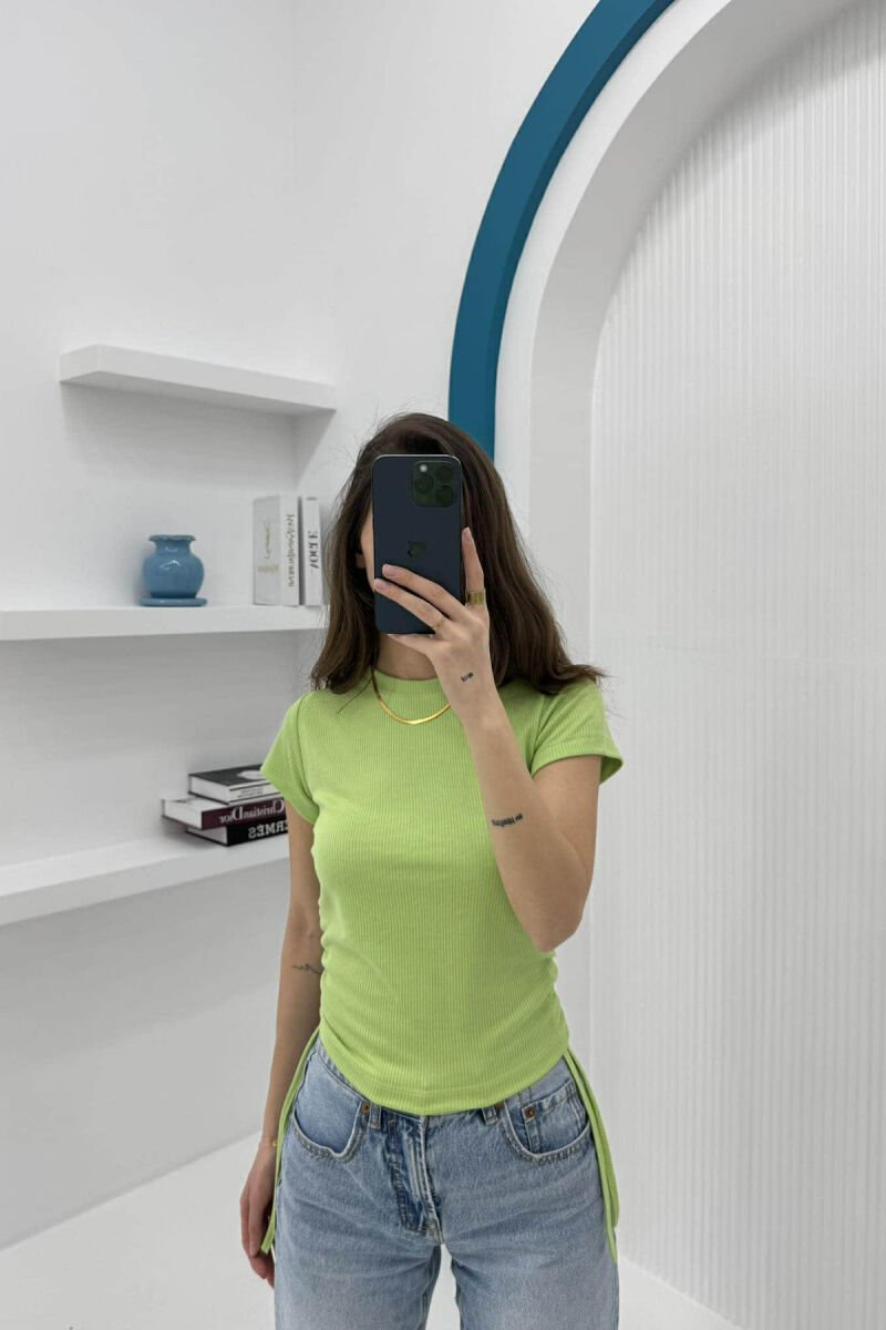 LACING SIMPLE WOMAN T-SHIRT LIGHT GREEN/JEZB - 2