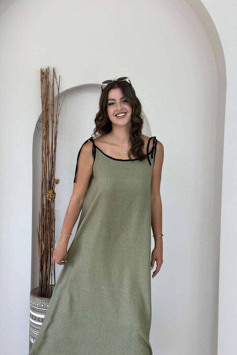 LACING STRAPS WOMEN DRESS OLIVE/ULLI - 3