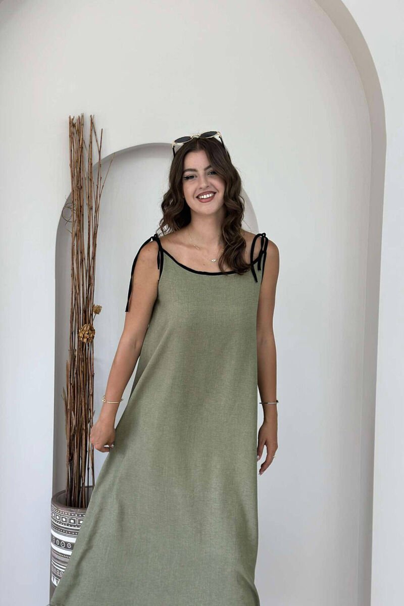 LACING STRAPS WOMEN DRESS OLIVE/ULLI - 3