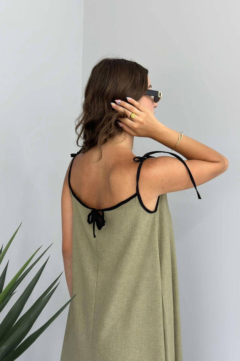 LACING STRAPS WOMEN DRESS OLIVE/ULLI - 4