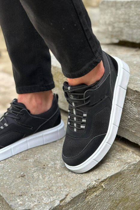 LACING TRAINERS MEN SNEAKERS BLACK-WHITE/ZEBA - 1