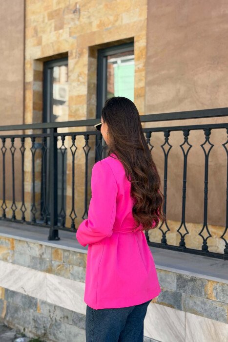 LACING WAIST ONE COLOR WOMAN JACKET PINK/ROZE - 4