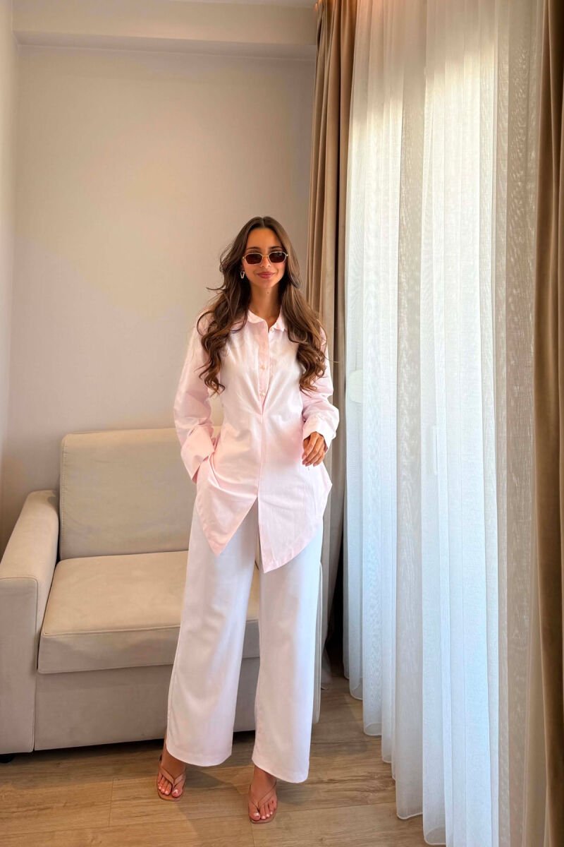 LACING WAIST ONE COLOR WOMAN SHIRT PINK/ROZE - 4