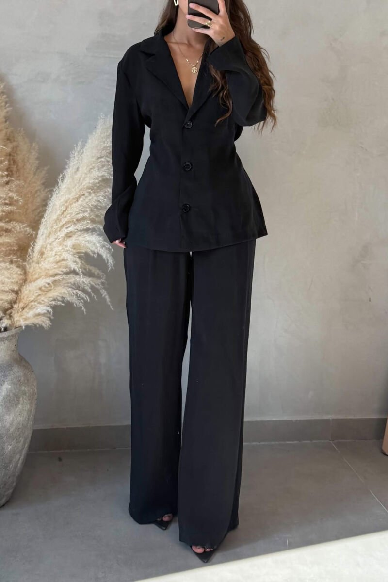 LACING WAIST SHIRT + TROUSERS WOMAN SET BLACK/ E ZEZE - 5