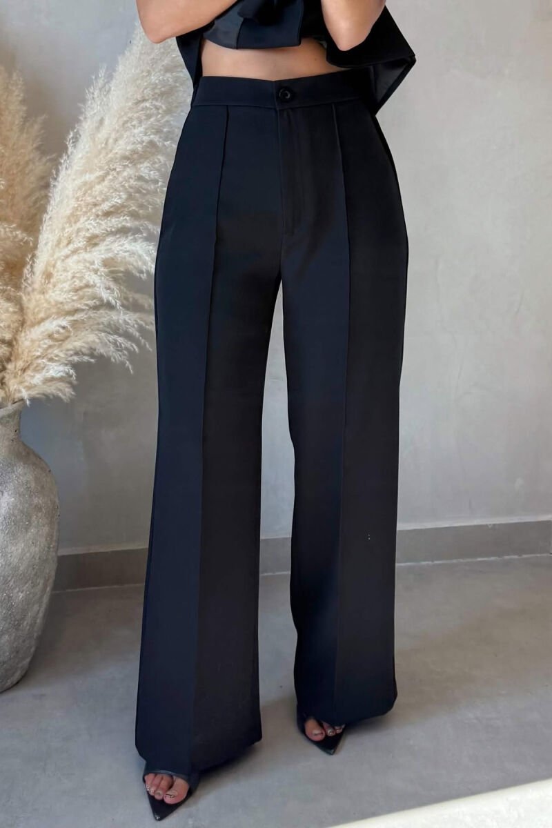 LACING WAIST VEST + SEMI ELASTIC WAIST TROUSERS WOMAN SET BLACK/ E ZEZE - 3