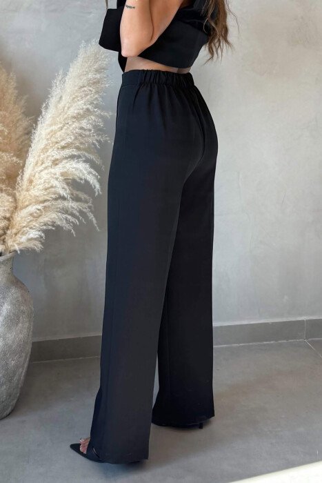 LACING WAIST VEST + SEMI ELASTIC WAIST TROUSERS WOMAN SET BLACK/ E ZEZE - 4