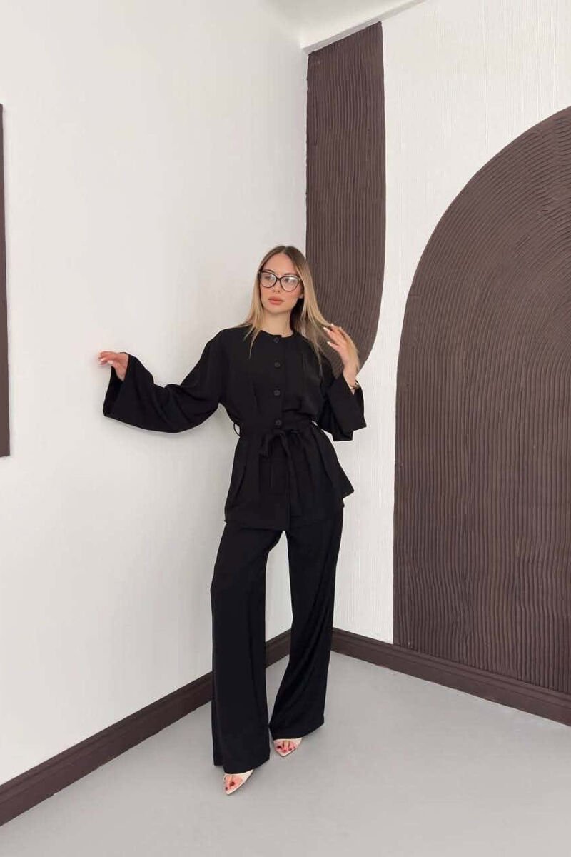 LACING WASIT SHIRT + TROUSERS WOMAN SET BLACK/ E ZEZE - 3