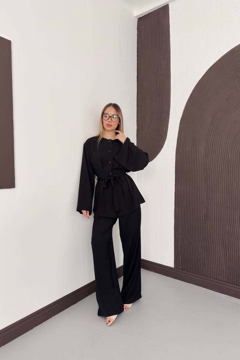 LACING WASIT SHIRT + TROUSERS WOMAN SET BLACK/ E ZEZE - 5