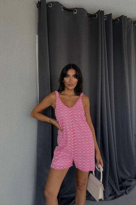 LACING WOMAN JUMPSUIT PINK/ROZE - KLAUDIO FASHION