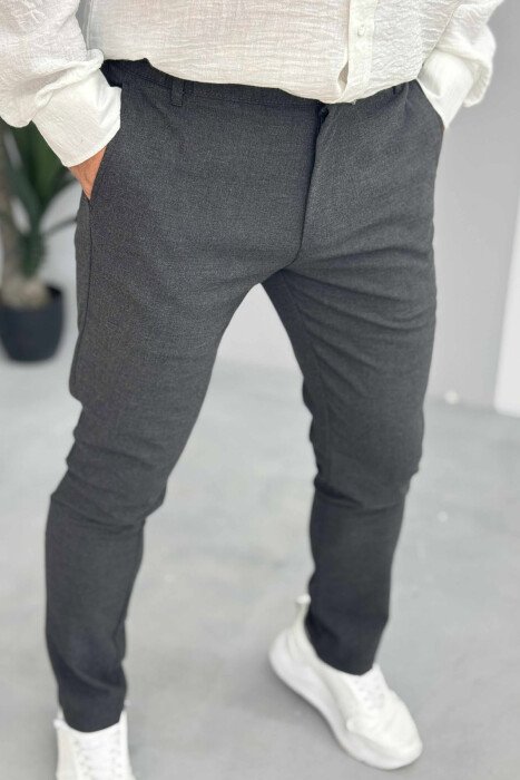 LACINGS DETAIL WIDE LEG MEN PANTS DARK GREY/GEE 