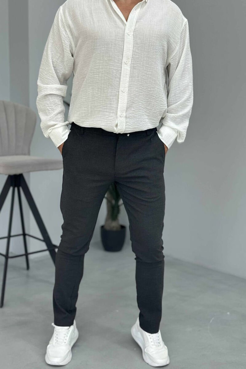LACINGS DETAIL WIDE LEG MEN PANTS DARK GREY/GEE - 2