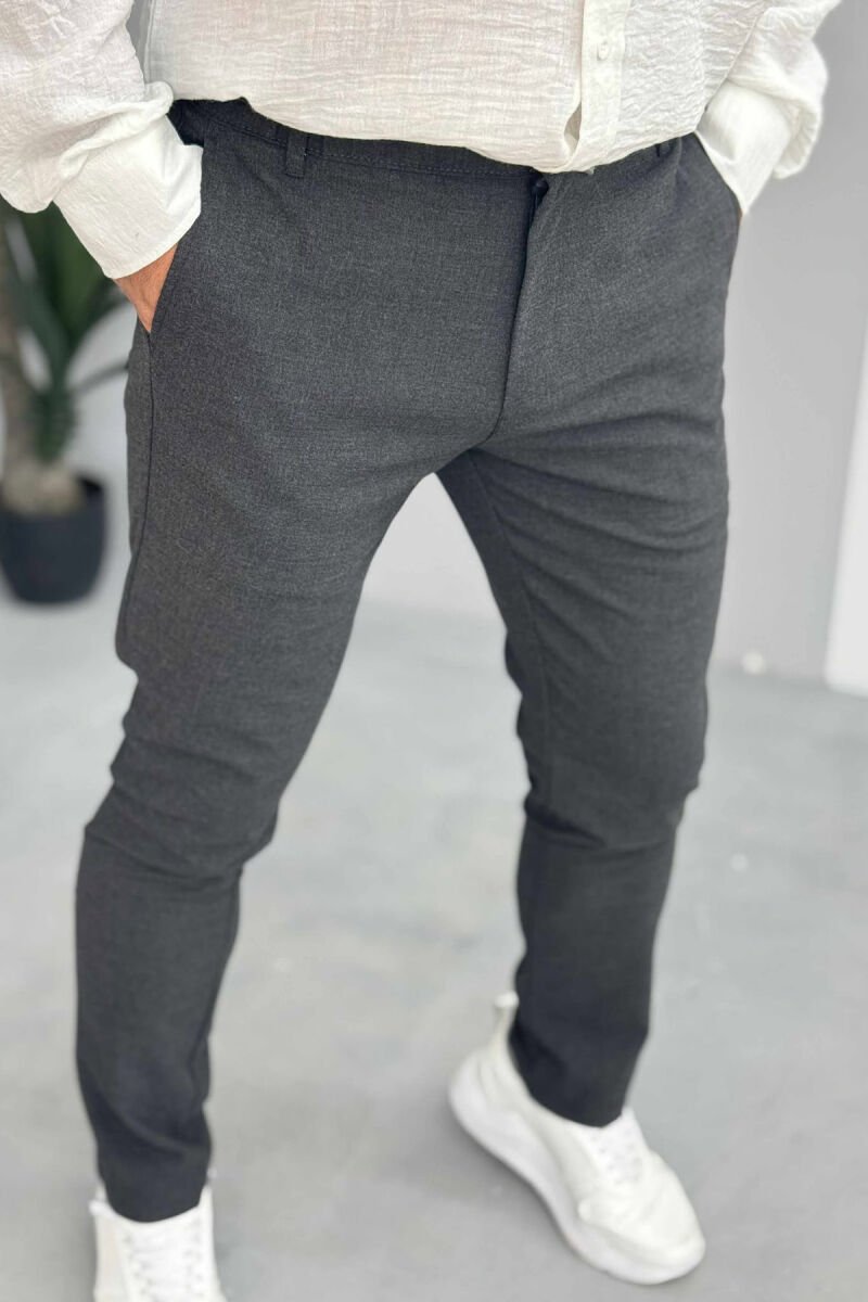 LACINGS DETAIL WIDE LEG MEN PANTS DARK GREY/GEE - 1
