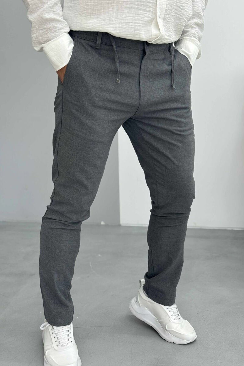 LACINGS DETAIL WIDE LEG MEN PANTS GREY/GRI - 1