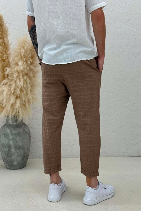 LACINGS ONE COLOR MEN PANTS BROWN/KAFE - 3
