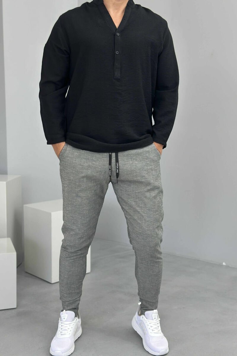LACINGS ONE COLOR MEN PANTS GREY/GRI - 1