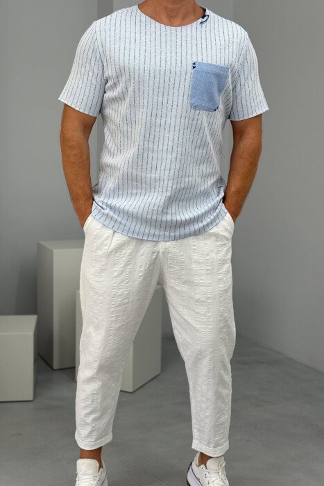 LACINGS ONE COLOR MEN PANTS WHITE-E BARDHE - 2