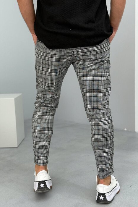 LACINGS PLAID MEN PANTS BLACK-WHITE/ZEBA - 3