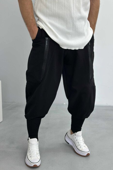 LACINGS POCKETS DETAIL MEN PANTS BLACK/ E ZEZE - 1